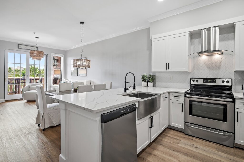 Open living and kitchen area at Seahaven