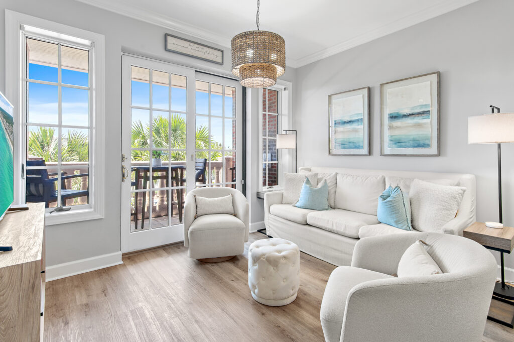 Seahaven living room with coastal furnishings in Seacrest Florida