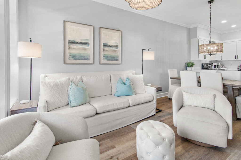 Seahaven open living area with comfortable coastal seating
